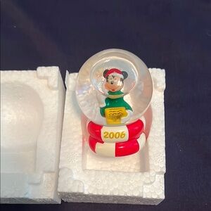 Mickey Mouse Snow Globe with Red and White Base